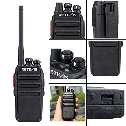 Retevis RT24 Walkie Talkie Recargable PMR446 sin Licencia 16 Canales CTCSS DCS Walkies Profesionales con Cargador USB y Auriculars (Negro,2 Pares)