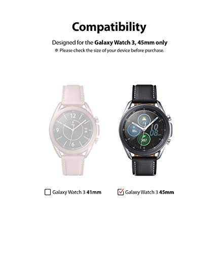 Ringke Invisible Defender Vidrio Templado [4 Pack] Protector de Pantalla Compatible con Galaxy Watch 3 45mm Cristal Transparente Definitivo Calidad de Alta Definición Tecnología de Dureza 9H