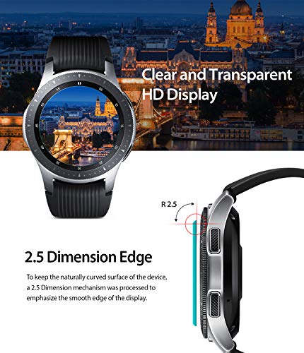 Ringke Invisible Defender Vidrio Templado [4 Pack] Protector de Pantalla Compatible con Galaxy Watch 46mm / Gear S3, Cristal Transparente Definitivo Calidad de Alta Definición Tecnología de Dureza 9H