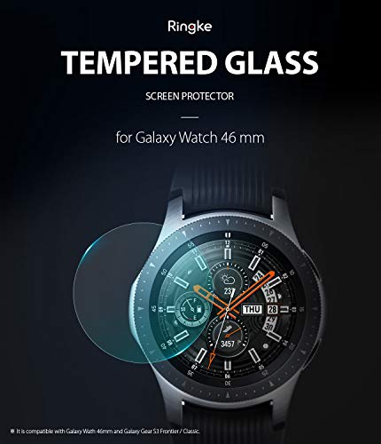 Ringke Invisible Defender Vidrio Templado [4 Pack] Protector de Pantalla Compatible con Galaxy Watch 46mm / Gear S3, Cristal Transparente Definitivo Calidad de Alta Definición Tecnología de Dureza 9H