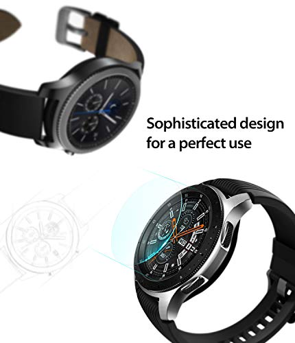 Ringke Invisible Defender Vidrio Templado [4 Pack] Protector de Pantalla Compatible con Galaxy Watch 46mm / Gear S3, Cristal Transparente Definitivo Calidad de Alta Definición Tecnología de Dureza 9H