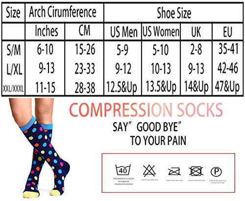 Rodilla Alta Calcetines y Medias de Compresión para Hombres y Mujeres 20-30 mmHg for Ejercicio,Correr,Enfermeras,Médico,Embarazo,Maternidad,Viajes,Vuelo,Aumenta la Resistencia,Reduce la Fatiga