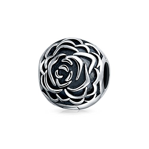 Rose Bloom Floral Separador De De E Mujer El Abalorios Del Cordón De Plata Esterlina Oxidado Snap Clasp Pulsera Europea