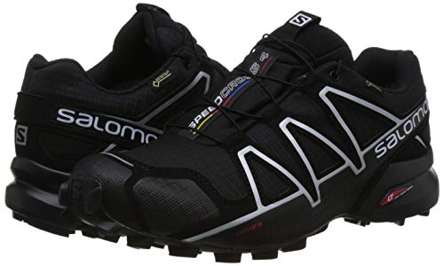 Salomon Speedcross 4 GTX, Zapatillas de Trail Running para Hombre, Negro (Black/Black/Silver Metallic-X), 44 2/3 EU