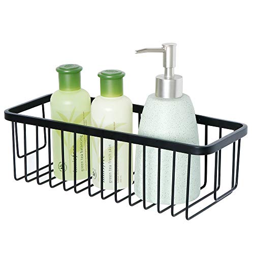 SAYAYO Cuarto de baño Ducha Canasta Ducha Profunda Caddy Canasta de Almacenamiento Champú Acondicionador Titular Montado en la Pared, SUS-304 Acero Inoxidable Mate Negro, EGY300-B