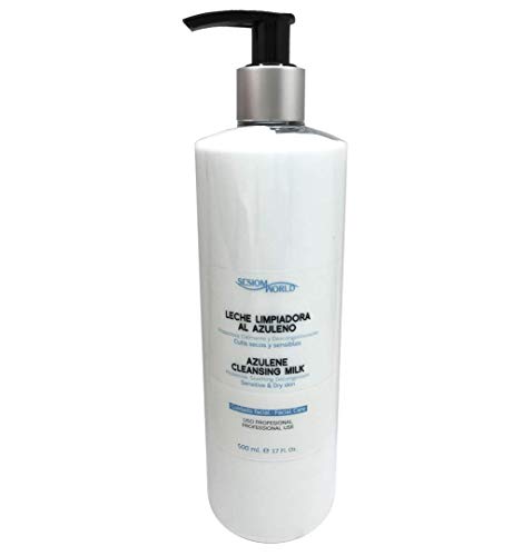 Sesiomworld Leche Limpiadora al Azuleno para Cutis Secos y Sensibles, 500 ml 1 Unidad 500 g