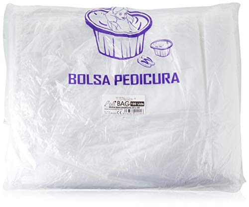 Sesiomworld Pedibag Bolsa de Plástico Especial Pedicura para La Protección de Pediluvio o Bañera, Paqute de 100 unidades 100 Unidades 500 g