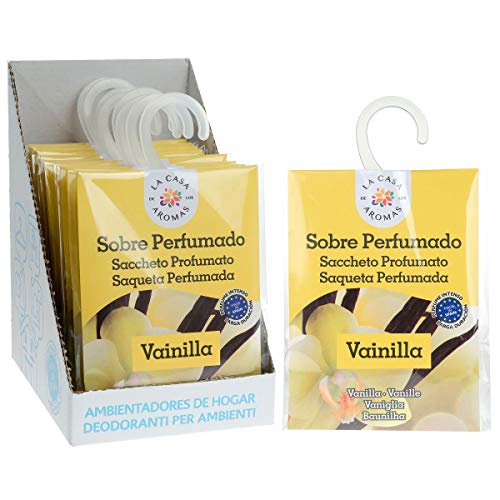 Set de 12 Sobres Perfumados, Bolsitas Aromáticas de Vainilla, Saquitos para el Armario, Cajón, Ropa de Bebé, Zapatero, Maleta