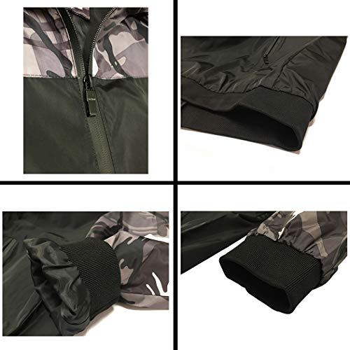 shepretty Hombre Softshell Funciones Chaqueta para Exterior Impermeable, Gris, 4XL