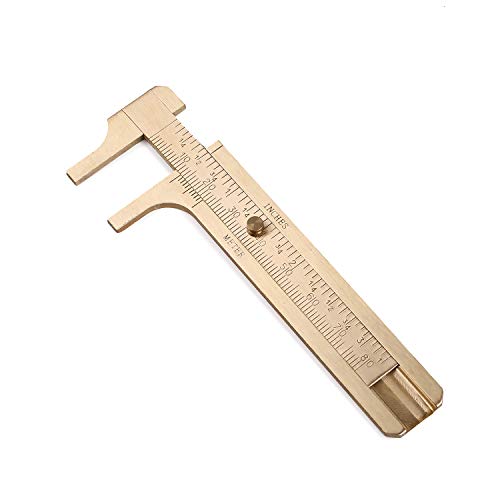 Shuxy Calibrador Retro Vernier Aleación de Cobre Mini Pinza de Bolsillo Deslizante de Latón Metal Doble Escala para Medir Piedras Preciosas y Componentes Joyería Alambre Abalorio 80 mm /3.15"