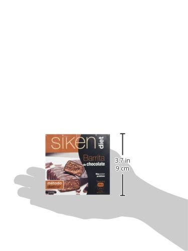 SIKEN Diet - Barrita de chocolate de 36 g. Estuche de 5 unidades. 131 Kcal/barrita.