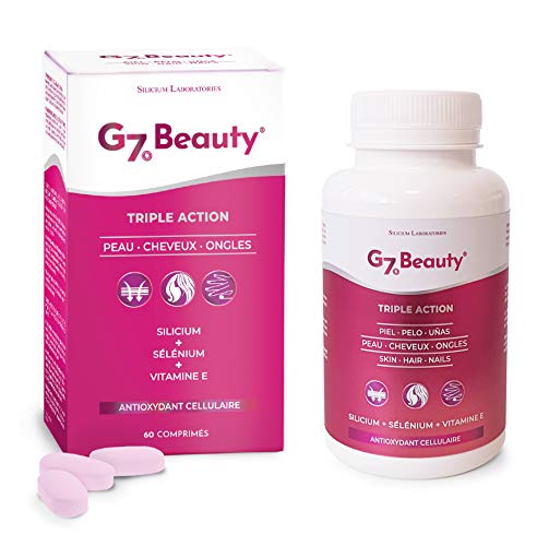 SILICIUM G7 BEAUTY | Vitaminas Para Piel, Crecimiento del Cabello y Endurecedor de Uñas | Multivitaminas Con Vitamina E, Silicio Orgánico y Selenio | Para Mujer y Hombre