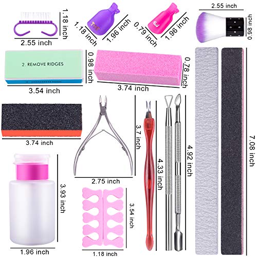 SIQUK Kit de Uñas Removedor el Esmalte, Almohadillas de Algodón de Limpieza, Clip de Removedor, Separador de Uñas, Cepillo para Uñas, Lima de Uñas, Alicate para Cutículas, Herramientas de Manicura