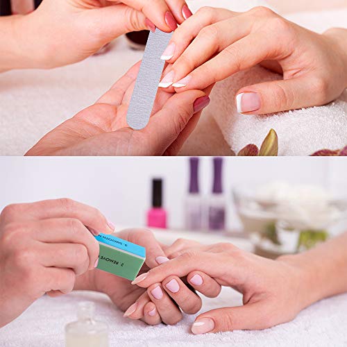 SIQUK Kit de Uñas Removedor el Esmalte, Almohadillas de Algodón de Limpieza, Clip de Removedor, Separador de Uñas, Cepillo para Uñas, Lima de Uñas, Alicate para Cutículas, Herramientas de Manicura