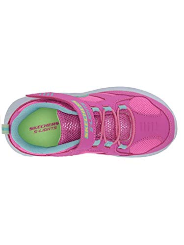 Skechers Magna-Lights, Zapatillas para Niñas, Rosa (Pink & Multi Textile/Hot Pink Trim Pkmt), 21 EU