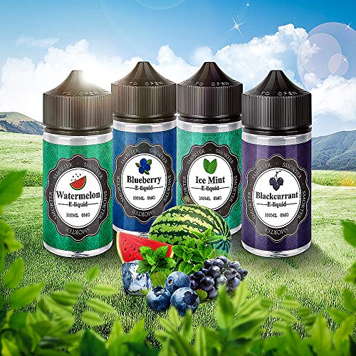 Smorter 100mlx4 Vape Liquid Premium Ecig Vape Juice E Juice Juicy Flavors 70/30 Eliquid Watermelon Blueberry Ice Mint Grosella negra para cigarrillo electrónico Vape Pen Mod Starter Kit Sin nicotina