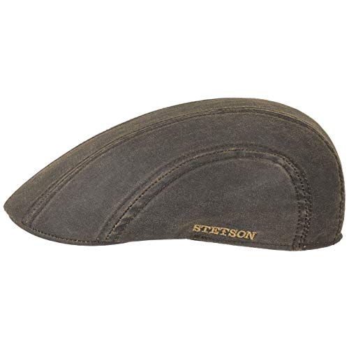 Stetson Gorra Gatsby Madison Old Cotton Mujer/Hombre - Vintage Gorro Pico de Pato Oilskin con Visera, Visera Verano/Invierno - M (56-57 cm) marrón