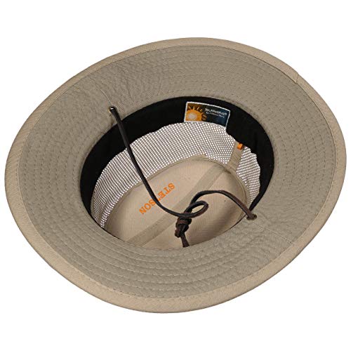 Stetson Sombrero Safari Takani Mujer/Hombre - de Trekking arbusto Malla con Tira para el mentón Verano/Invierno - M (56-57 cm) Beige