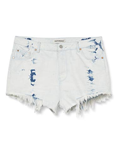 Superdry Cut-Off Short Pantalones Cortos, Azul (Light Indigo Acid 3gj), 52 (Talla del Fabricante: 34) para Mujer