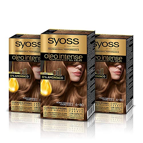 Syoss Oleo Intense Syoss Oleo Intense - Coloración Permanente Tono 6-80 Rubio Caramelo (Pack De 3) 3 Unidades 50 ml