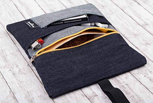 Tabaquera Funda para tabaco de liar vaquera - Pitillera Black Denim