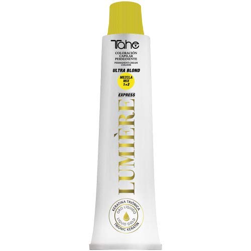 Tahe Lumière ExpressTinte de Pelo Profesional Coloración de Cabello Permanente Tinte Tono111 Rubio Platino Ceniza Intenso, 100 ml