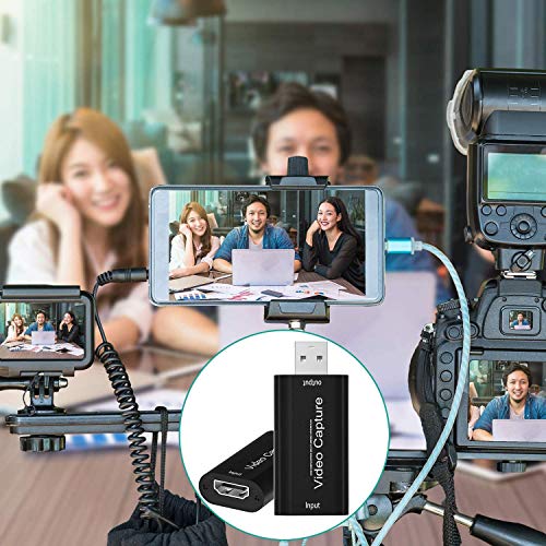 Tarjetas de Captura de Vídeo de Audio, HDMI a USB 2.0, Alta Definición 1080p 30 fps. Graba Directamente en el Ordenador para Juegos, Streaming, Enseñanza, Videoconferencia, Transmisión en Vivo