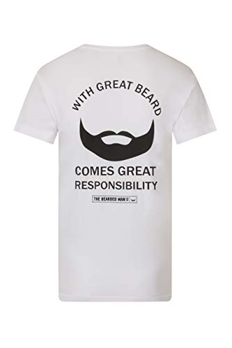 The Bearded Man Company - Camiseta para barba (tamaño pequeño), color blanco