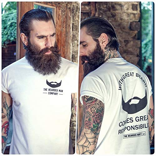 The Bearded Man Company - Camiseta para barba (tamaño pequeño), color blanco