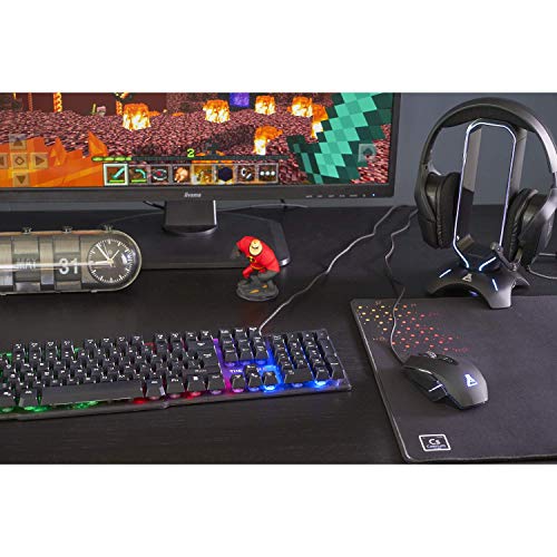 THE G-LAB Kult RADIUM - 4800 DPI Ratón Gaming con Sensor óptico de alta precisión - Ratón Gaming USB con cable, 7 botones programables, Retroiluminación RGB - PC, Xbox One, PS4 - (Negro)