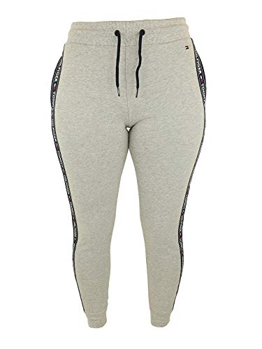 Tommy Hilfiger Tape J Joggers con Cintura Elástica, Cordón y Logo, Gris (Grey Heather), XS para Mujer