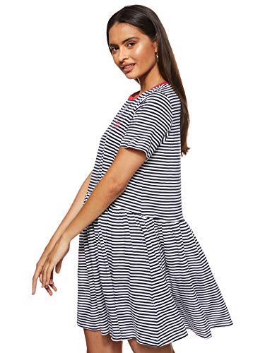 Tommy Hilfiger Tjw Stripe tee Dress Vestido, Azul (Twilight Navy/White 0ze), 32 (Talla del Fabricante: XX-Small) para Mujer