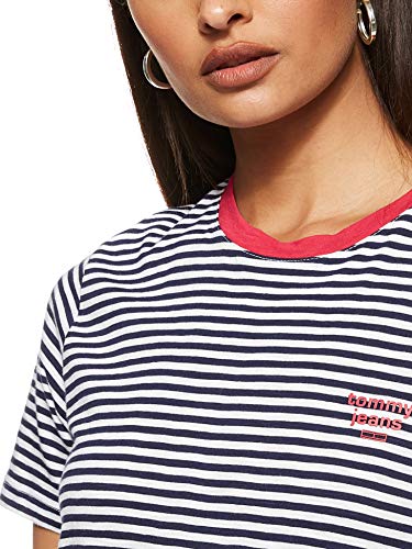 Tommy Hilfiger Tjw Stripe tee Dress Vestido, Azul (Twilight Navy/White 0ze), 32 (Talla del Fabricante: XX-Small) para Mujer