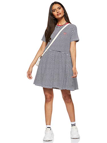 Tommy Hilfiger Tjw Stripe tee Dress Vestido, Azul (Twilight Navy/White 0ze), 32 (Talla del Fabricante: XX-Small) para Mujer