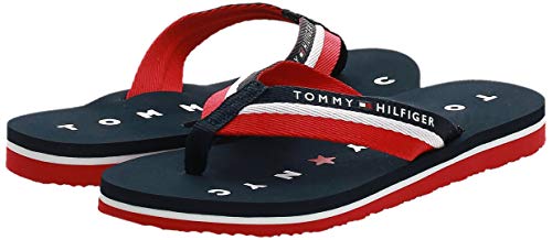 Tommy Hilfiger Tommy Loves NY Beach Sandal, Chanclas para Mujer, Azul (Midnight 403), 38 EU