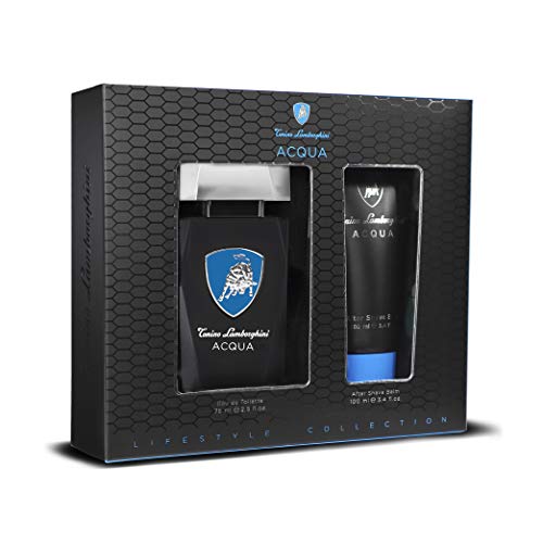 Tonino Lamborghini • Set de regalo de hombre ACQUA: Agua de tocador Spray 75 ml / 2.5 fl.oz. + Bálsamo para después de afeitar 100 ml / 3.4 fl.oz. • colección Lifestyle