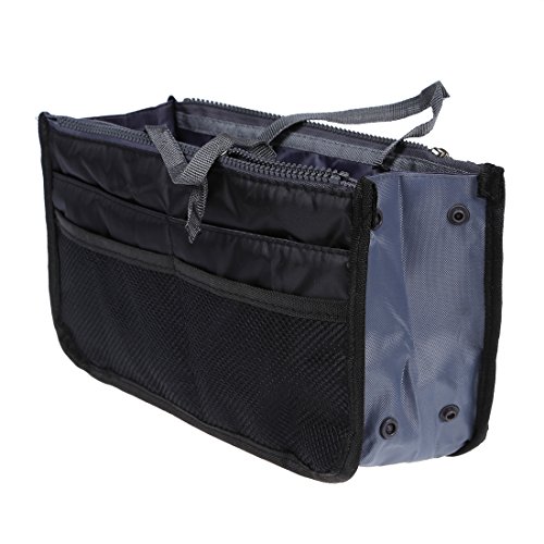 TOOGOO(R) Bolso organizador bolsa de mano insertado de maquillaje de viaje Bolsa organizador de forro grande para mujer