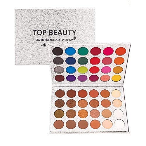 Top Beauty 48 Color Sombra de ojos Altamente pigmentada Brillo Neutral Mate Sombra de ojos Kits de maquillaje Impermeable Ahumado Metálico Brillo Kits de sombra de ojos