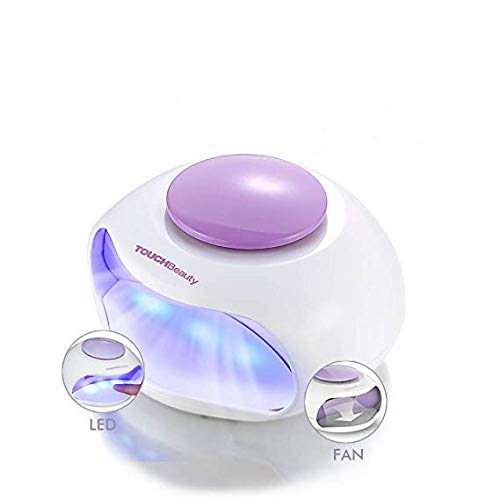 TOUCHBeauty secador uñas aire, Secador de Uñas Portátil con Aire y Luz LED Ideal para Esmalte de Uñas Regular, Tamaño Mini, Potente Ventilador, Accionado por Baterías AG-0889