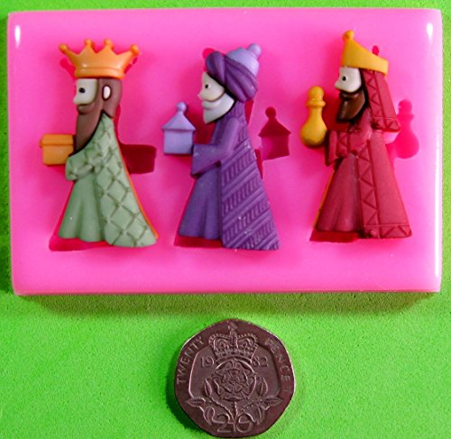 Tres Reyes Magos Natividad Navidad Molde de silicona para la torta de Decoración Pastel de Cupcake Toppers Glaseado Sugarcraft Tool por Fairie Blessings