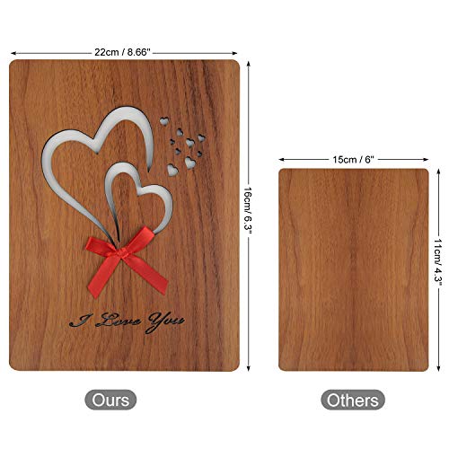 TUPARKA I Love You Card Tarjeta de felicitación de imitación de madera para aniversario, día de San Valentín, cumpleaños, bodas y ocasiones especiales