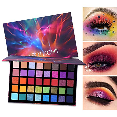 UCANBE 40 colores Spotlight Eyeshadow Palette Multi-reflective Shimmer Glitter Peacock Eye Shadow Professional Eye Shadow Matte Shimmer Makeup Sombra de ojos en polvo de colores altamente pigmentados