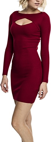 Urban Classics Ladies Cut out Dress Vestido, Rojo (Burgundy 606), M para Mujer