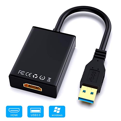 USB a HDMI Adaptador,Ablewe USB 3.0/2.0 a HDMI HD1080P Audio Video Convertidor Cable para PC Laptop Projector HDTV Compatible con Windows XP / 10 / 8.1 / 8/7