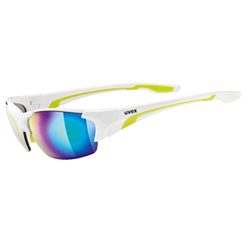 Uvex Blaze III Gafas Ciclismo, Unisex Adulto, Blanco/Verde, Talla Única