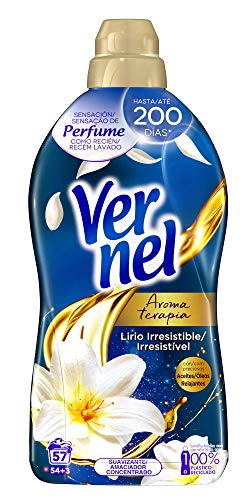 Vernel Suavizante Lavadora Concentrado Aromaterapia Aceite de Jazmín y Lirio - 57 Lavados (1.31 L)