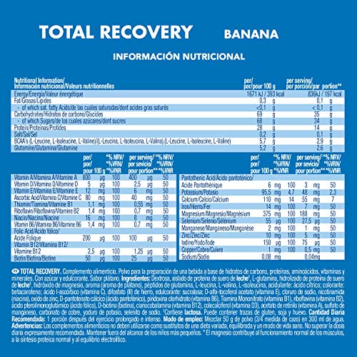 Victory Endurance Total Recovery. Maximiza la recuperación después del entrenamiento. Enriquecido con electrolitos y vitaminas. Sabor Plátano (750 g)