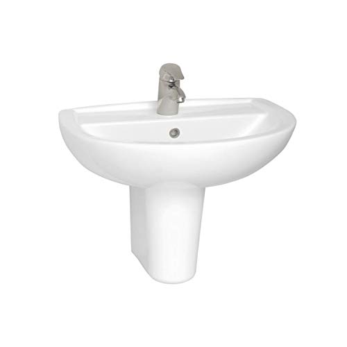 VitrA Layton - Lavabo con dos agujeros para grifo, 65 x 49 cm, color blanco