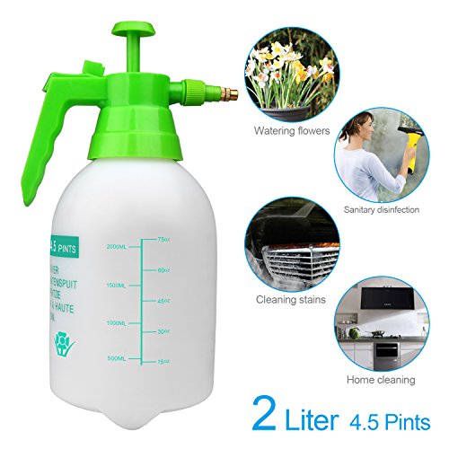 VOXON Pulverizador de Resión Boquilla Ajustable de 2 litros Capacidad para Ser Utilizado como Jardinería, Lavado de Coches, Limpieza de Ventanas, Riego de Flores, Fertilización y Mucho Más