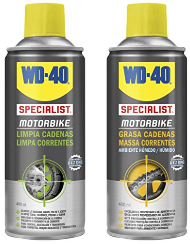 Wd 40 - Wd40 Specialist Motorbike - Pack Spray Limpiacadenas 400Ml + Grasa De Cadenas 400Ml Moto Motorcycle Accesories